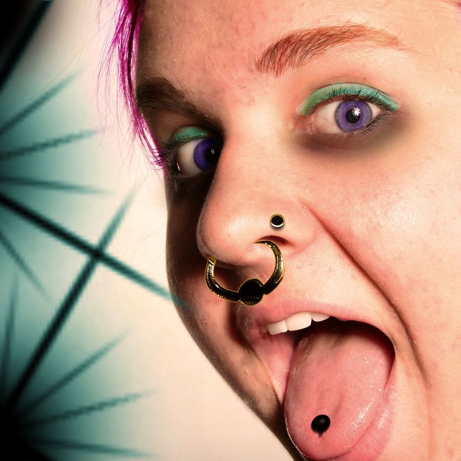 Septum, nostril and tongue
